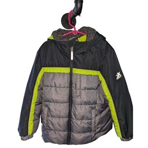 ZeroXposur Black and Lime Kids Puffer Jacket, Boys Small 6-7